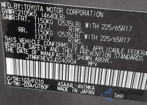 2018 Toyota Rav4 Xle z USA, uszkodzony, nr VIN JTMRFREV2JD240904